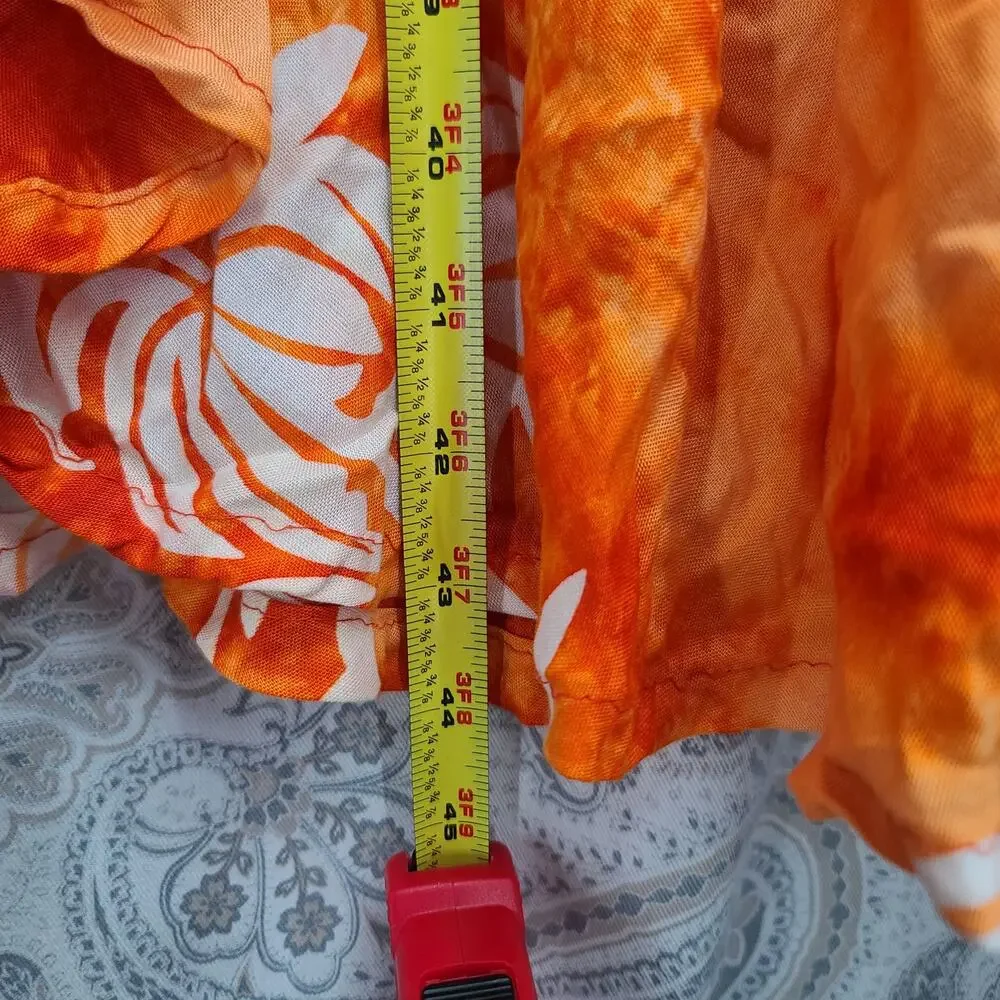 Jessica Taylor Orange Tie Dye tropical Sun Dress Cover up OS Hawaiian Vacation - Picture 3 of 7